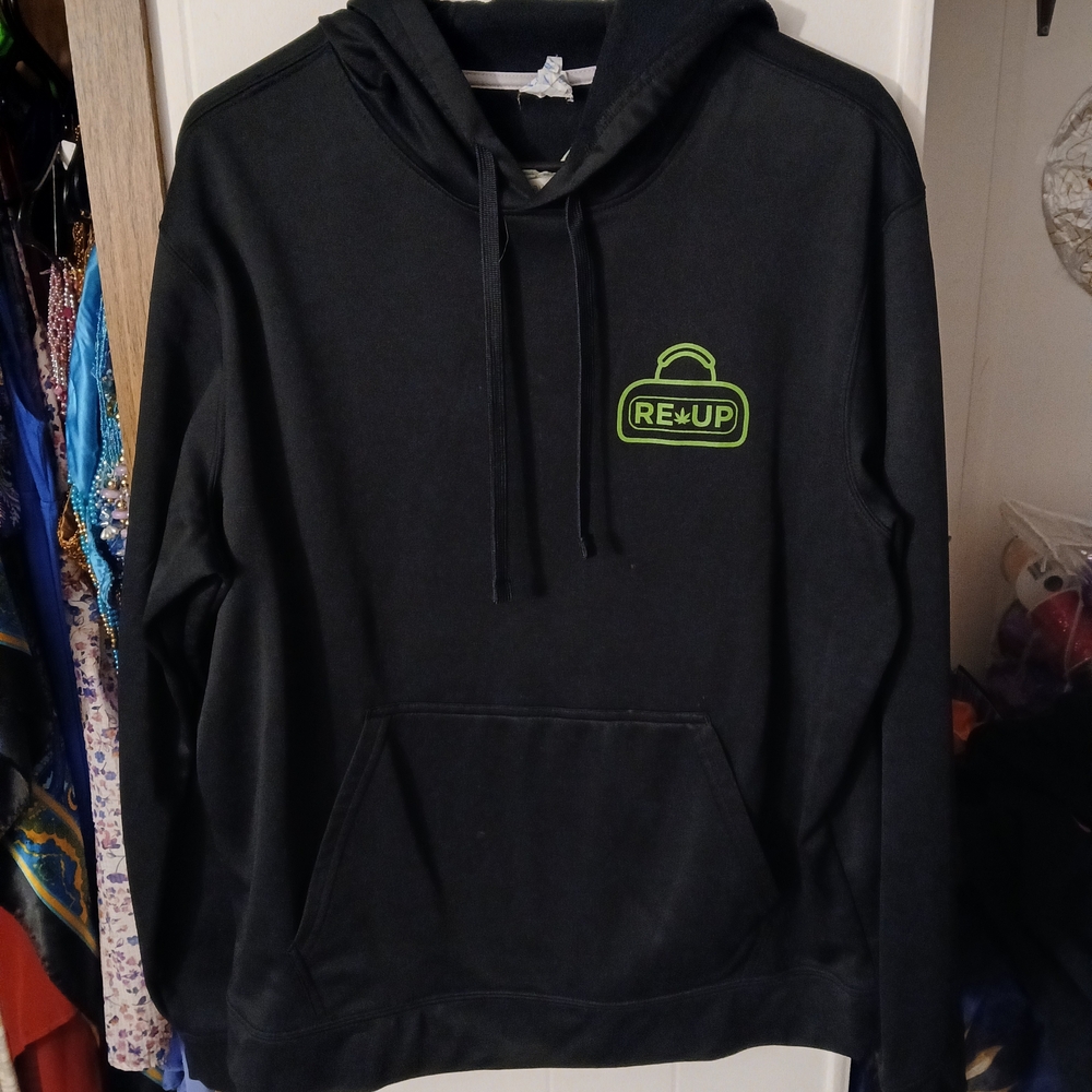 Black Hoodie with Green Logo